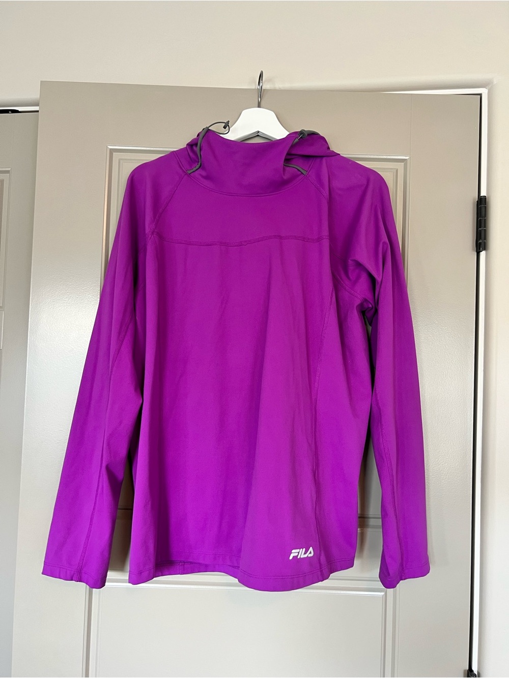 FILA Magenta Hooded Long Sleeve Top